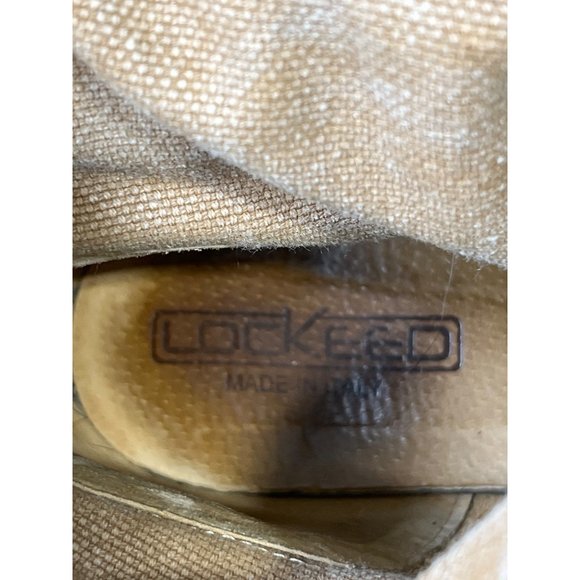 Anthro Lockeed Round Toe Buckle Boots Womens 39 Tan Leather Block Heel Boho Moto - Picture 7 of 9